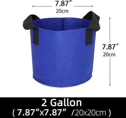 Grow Bags,Growing Pot Bags Garden Grow Bag Indoor Outdoor Fabric Aeration Plant Pot Container Flower Vegetable Pouch (Dark Blue,2 Gallon)
