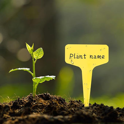 Plant Labels, 200pcs Yellow Tags, Waterproof Outdoor Markers, Plastic Signs for Seedlings, Greenhouse Accessories, Vegetable Garden Supplies