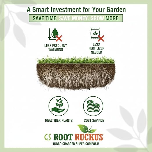 GS Plant Foods Root Ruckus – Dry Soil Zone Conditioner – Humic-Rich Granules with Kelp Components to Support Soil Structure & Nutrient Availability (11 oz)