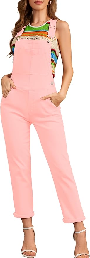 Bib Overalls for Women Fashion Jean Jumpsuit Adjustable Strap Coveralls