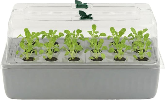 EZ Leafy Planter – Self-Watering Indoor Planter Box with Reservoir & Humidity Dome | Soil-Based Countertop Garden Kit for Leafy Greens, Lettuce, Spinach & Herbs | Kitchen Windowsill Planter