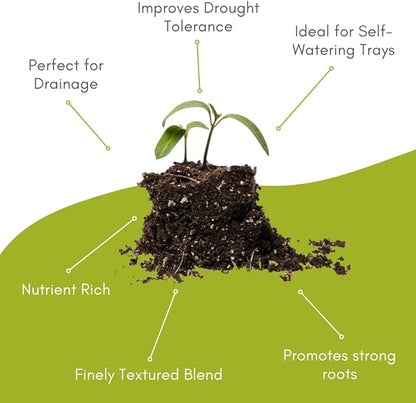 Gardener's Supply Company Self-Watering Potting Mix | High-Nutrient Compost-Based Plant Soil for Indoor Outdoor Planter Boxes, Containers & Garden Beds - 20 Quarts