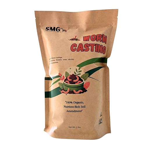 SMG Organic Worm Castings 2 lbs – 100% Pure Earthworm Compost, Nutrient-Rich Organic Soil Amendment for Indoor Plants, Vegetables, Flowers & Garden Use