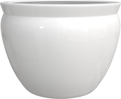 Red Lantern Large 22" White Porcelain Fishbowl Planter