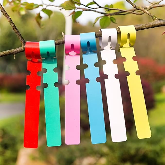 150 Pack Plant Labels Plastic Tree Tags Wrap Around Hanging Tree Tags Markers Adjustable Waterproof Nursery Garden Labels Plant Tags with Large Writing Surface (White)