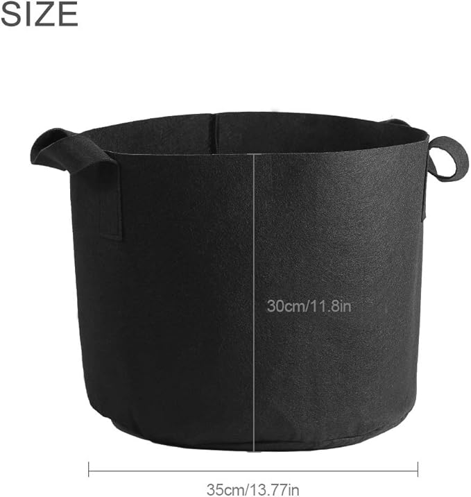 Black Felt Plants Growing Bag, Plant Grow Bags Garden Bag to Grow Vegetables, Vegetable Potato Planter Containers Flower Aeration Planting Pot Container for Planting Potatoes (7 Gallon (30 x 35cm))