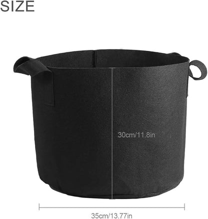 Black Felt Plants Growing Bag, Plant Grow Bags Garden Bag to Grow Vegetables, Vegetable Potato Planter Containers Flower Aeration Planting Pot Container for Planting Potatoes (7 Gallon (30 x 35cm))