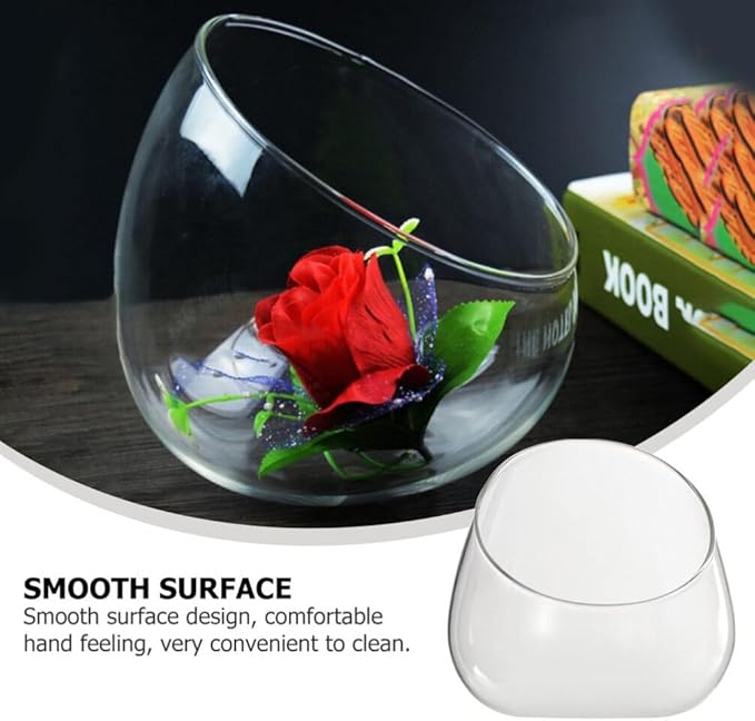 Cabilock 2pcs Transparent Glass Micro Landscape Bottles Multi-Functional Household Storage Holders for Succulents Plants and Home Organization