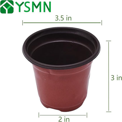 100 Pcs Nursery Seedlings Pots - 3.5 Inches Seed Starting Pot Flower Plant Container for Succulents, Seedlings, Cuttings, Transplanting