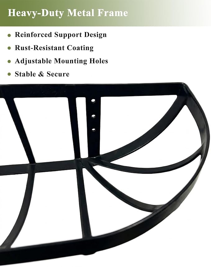 30 Inch Railing Planter Boxes 2 Pack Metal Window Box Planters with Coco Coir Liners, Horse Trough Planter with Adjustable Brackets for Deck Balcony Fence Porch Patio Outdoor Garden