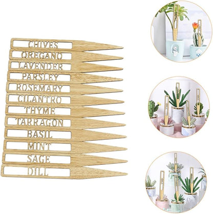 12Pcs Wooden Plant Labels Reusable Decorative Garden Tags for Potted Plants Gardening Labels for Garden Decorations Markers