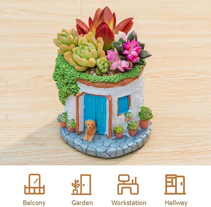 Creative Garden House Plants Flower Pot with Drainage Holes,Cute Dog Succulent Plant Pot Decorated Desk,Garden,Living Room