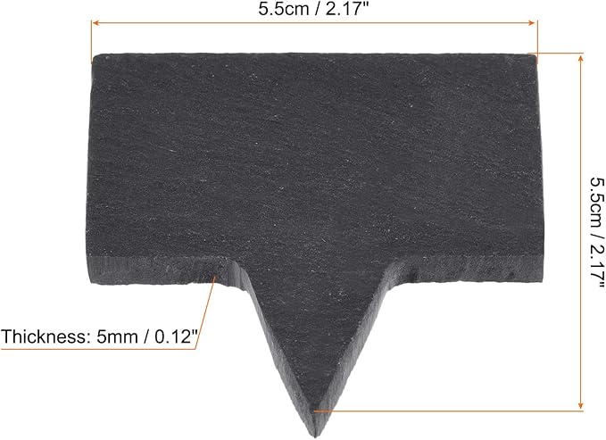 PATIKIL Plant Labels with Pen, 5Pcs Slate Square Shape Marker Tags for Outdoor Indoor Garden
