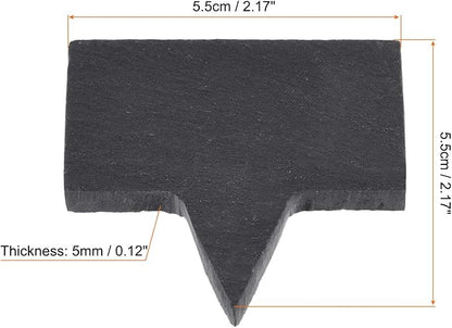 PATIKIL Plant Labels with Pen, 5Pcs Slate Square Shape Marker Tags for Outdoor Indoor Garden