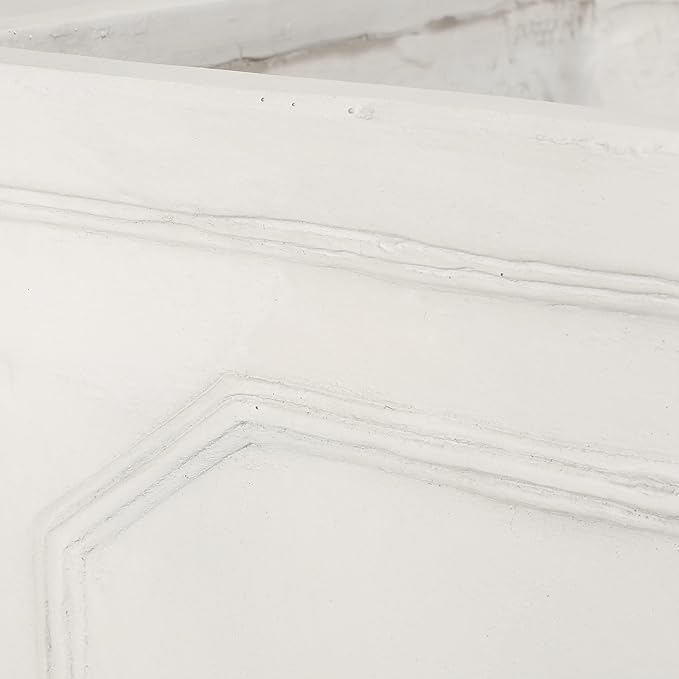 Burgos Outdoor Large Planter - Cast Stone - Antique White