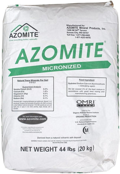 Azomite Raw Supply Organic Trace Mineral Powder 44LB Micronized, White