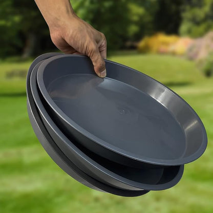 6 Pack Plant Saucer 4 6 8 10 12 14 16 18 20 22 Inch Plastic Plant Tray, Sturdy and Durable Flower Pot Container Accessories Plant Pot Saucers for Indoor and Outdoor (6 Inch, Gray)