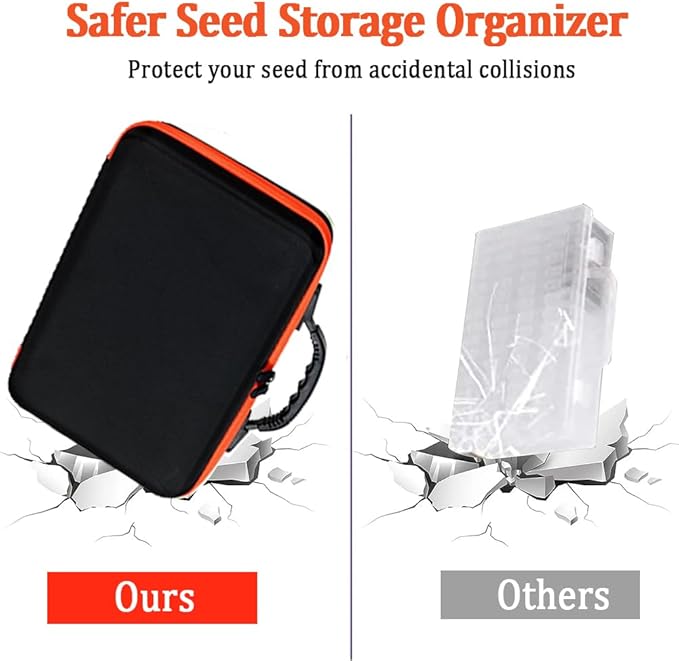 【60 Slots】Seed Storage Organizer-Garden Seed Storage Organizer Box Premium Seed Containers with Label Stickers for Various Sizes Vegetable and Flower Garden Seeds，Seed Packet Organizer Gardening Gifts