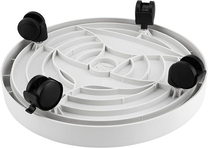 JOIKIT 4 Pack 13 Inch Round Plant Caddy with 4 Lockable Wheels, 132 Lbs Capacity Heavy Duty Rolling Plant Stand, Wheeled Planter Saucer Tray Trolley for 11.8 Inch Planter Pot Indoor Outdoor, White