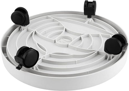 JOIKIT 4 Pack 13 Inch Round Plant Caddy with 4 Lockable Wheels, 132 Lbs Capacity Heavy Duty Rolling Plant Stand, Wheeled Planter Saucer Tray Trolley for 11.8 Inch Planter Pot Indoor Outdoor, White