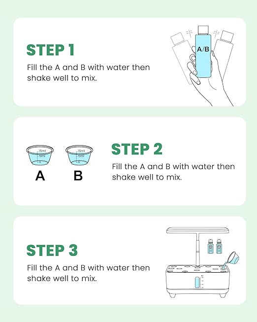 Plant Food Hydroponics Nutrients Supplies Hydroponic Growing System General A&B Plants Food for Vegetables Fruits Flowers Thrive - Indoor Herb Garden Plants Accessories