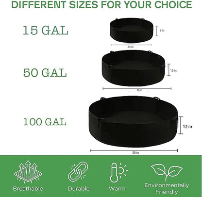 2-Pack 15 Gallon Grow Bags,Round Fabric Raised Garden Beds with 2 Handles,Durable Garden Planter Cloth Pots Container to Grow Vegetables for Outdoor Plants