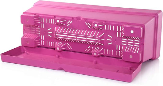Mintra Window Box Planter, Window Planter Box for Indoor Outdoor Use, Rectangular Pots with Saucers & Drainage Holes, Decorative Plant Pots for Window Sill, Shelf, Desktop, 19" Wx6.75 H, Fuchsia