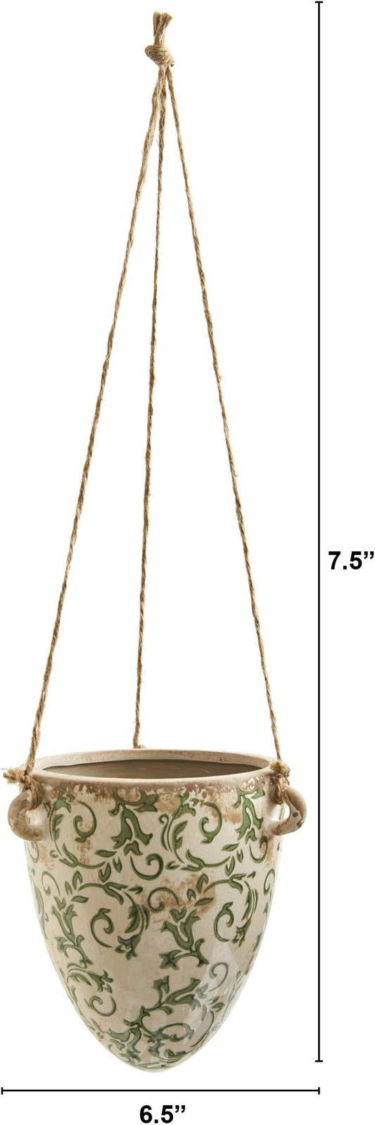 2ft. Tuscan Hanging Ceramic Scroll Planter