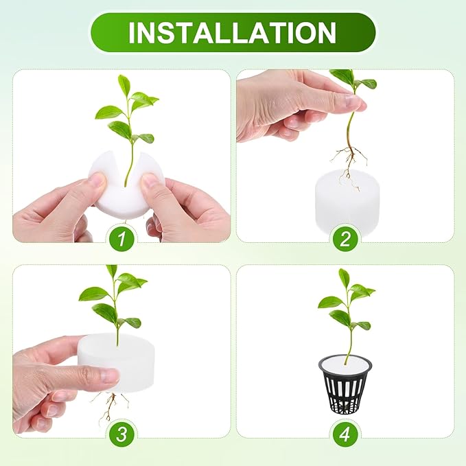 30-Pack Hydroponics Sponges, 1.57 Inch Growing Media Cylindrical Sponges for Planting Gardening Tool/Grow Seedlings/Home Vegetable Flower, Soilless Cultivation Seedling [White]