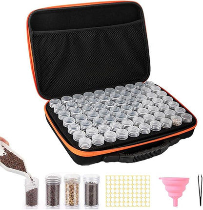 【60 Slots】Seed Storage Organizer-Garden Seed Storage Organizer Box Premium Seed Containers with Label Stickers for Various Sizes Vegetable and Flower Garden Seeds，Seed Packet Organizer Gardening Gifts