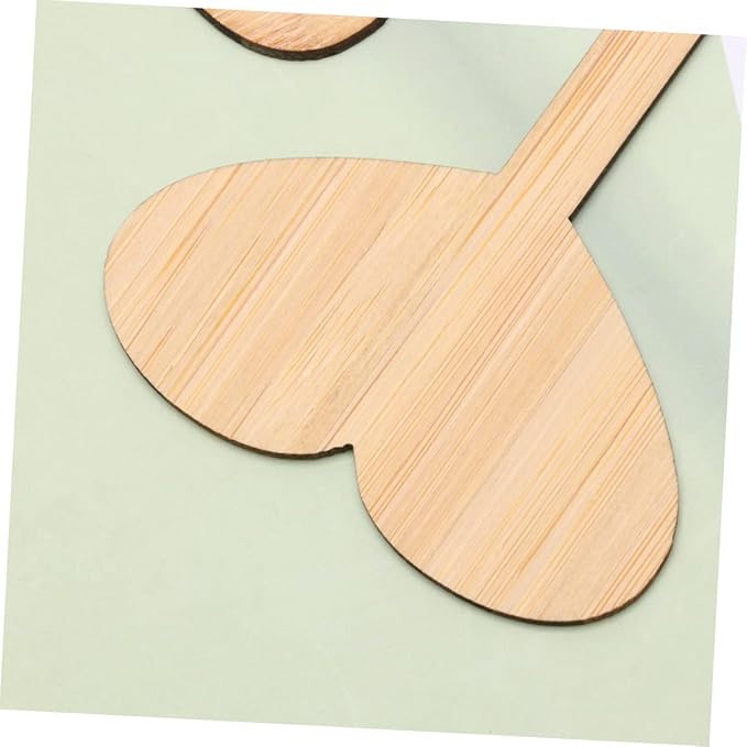Mipcase 20pcs Heart Shaped Bamboo Thicken Plant Labels for Garden Seedling Markers t Shape for Writing