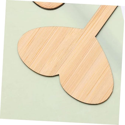 Mipcase 20pcs Heart Shaped Bamboo Thicken Plant Labels for Garden Seedling Markers t Shape for Writing