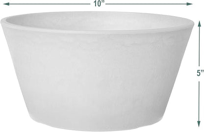 Arcadia Garden Products PSW Pot Collection TD25C Plastic/Stone/Wood Composite Shallow Bulb Pan - No Drainage Hole (Drillable), Planter for Succulents, Bonsai, Fairy Gardens, Herbs, 10-inch, Chocolate