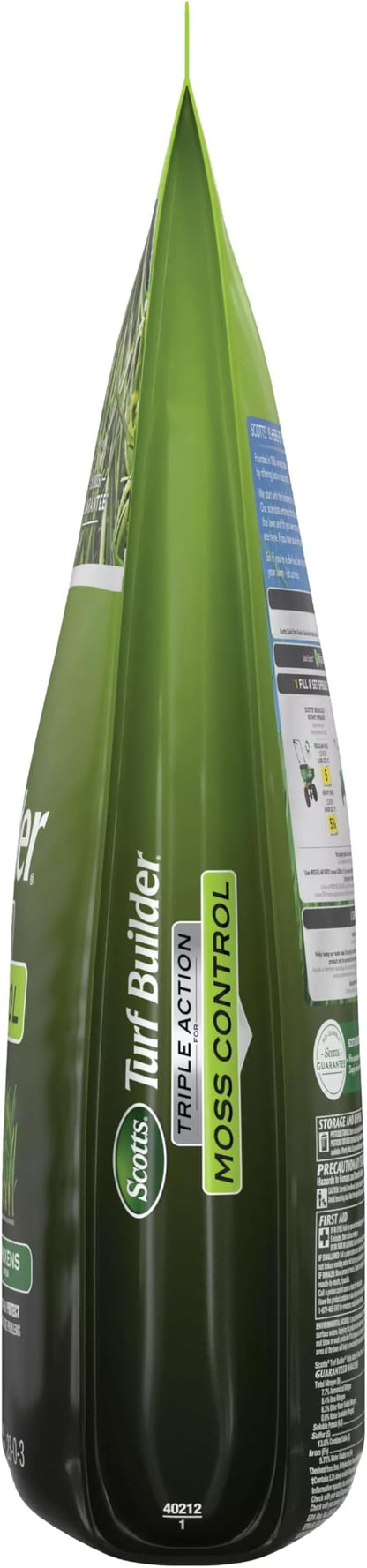 Scotts Turf Builder Triple Action for Moss Control, Moss Killer and Lawn Fertilizer, Covers Up to 8,000 sq. ft., 40 lbs.