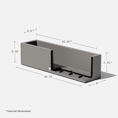 Veradek Block Series Window Box Planter - Rectangular Flower Pot for Indoor or Outdoor Window Sill/Balcony | All-Weather Use with Drainage Holes | Modern Décor for Succulents, Herbs, Small Plants