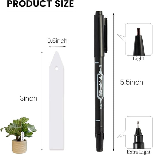 Plant Labels, 3-Inch Plant Markers,200Pcs Plant Tags, Plant Labels for Seedlings, Garden Labels with Pen for Identifying Seedlings, Flowers and Vegetables, White, Waterproof