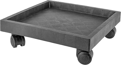 JOIKIT 2 Pack 11.8 Inch Square Plant Caddy with Wheels, Heavy Duty Rolling Plant Stand, Wheeled Planter Saucer Tray, Square Pot Trolley for Indoor Outdoor