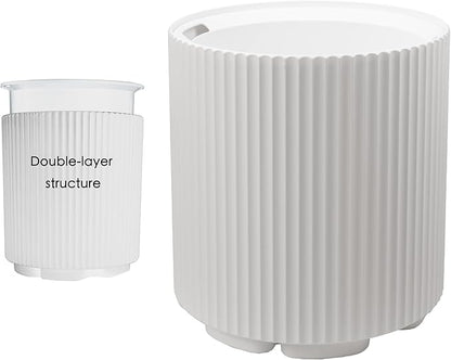 Kozyard Round Planter 16’’H Plant Pots for Indoor Outdoor Porch, Patio, Backyard Planters with Water Reservoir Modern Décor for Tall Plants, Flowers (16inch/White)