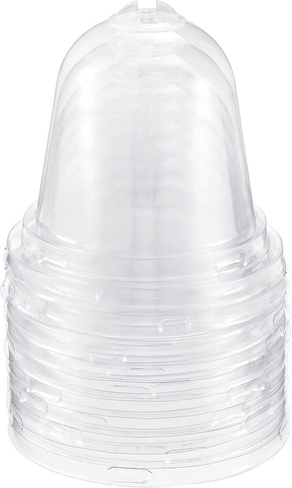 PATIKIL 3.4" Plant Humidity Dome, 10Pcs Round Plastic Garden Cloche Dome Plant Cover Reusable for Outdoor Frost Freeze Protection Mini Greenhouse, Clear 8.8cm