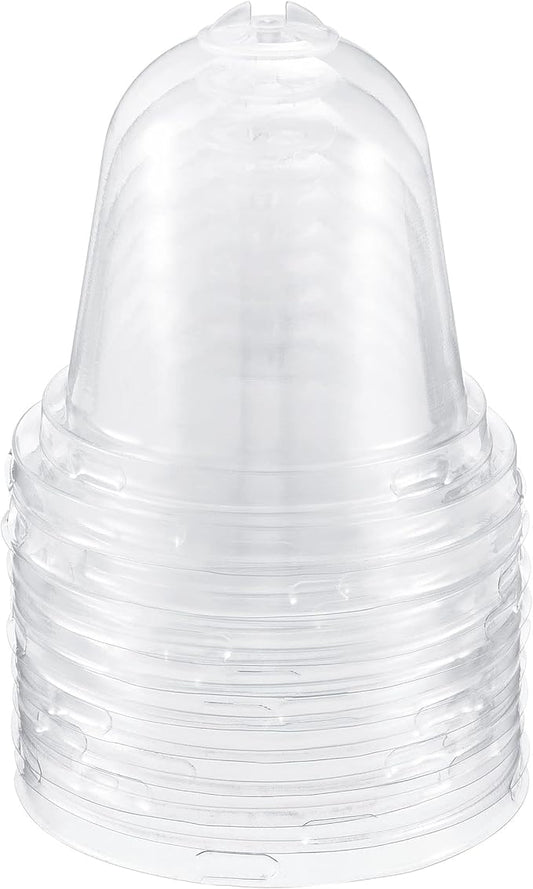 PATIKIL 3.4" Plant Humidity Dome, 10Pcs Round Plastic Garden Cloche Dome Plant Cover Reusable for Outdoor Frost Freeze Protection Mini Greenhouse, Clear 8.8cm