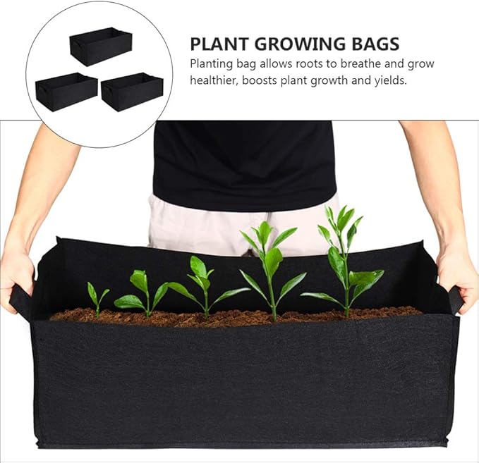 DOITOOL Garden Planter, Raised Bed Grow Bag 100 x 60 x 20 cm, Fabric Planting Pot with Handles, Indoor-Outdoor Use, for Potato, Vegetable, Flower
