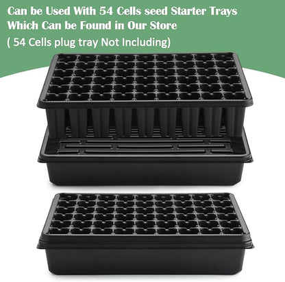 10 Pack Seed Starter Trays - Heavy Duty Plastic Flats, Fits 54 Cell Plug Tray, Seedling Tray for Carrying and Holding Plant Nursery Pot,Seed Germination & Plant Propagation (TD377)