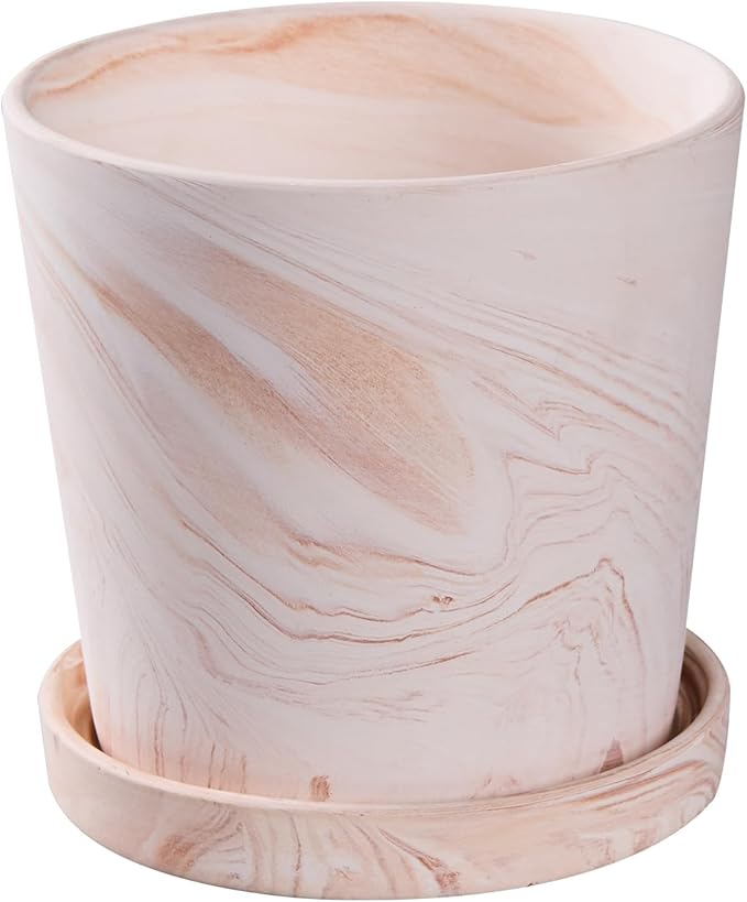 5 in Flower Planters Indoor, Modern Red Terra Cotta Plant Pot, Succulents Containers with Drain Hole Saucer, Decorate Home, Office, Outdoor/Garden Plants