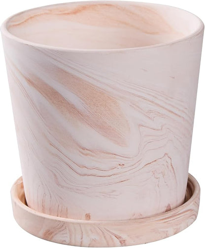 5 in Flower Planters Indoor, Modern Red Terra Cotta Plant Pot, Succulents Containers with Drain Hole Saucer, Decorate Home, Office, Outdoor/Garden Plants