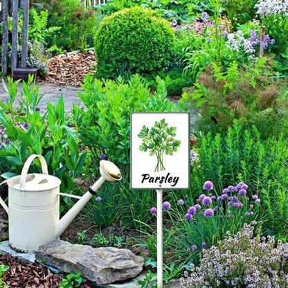 FemiaD Plant Label Signs Planted Herb Garden Markers Waterproof Aluminum Plant Stake Tags Parsley Sign for Nursery Indoor Outdoor Garden Decoration 4.6x6inch