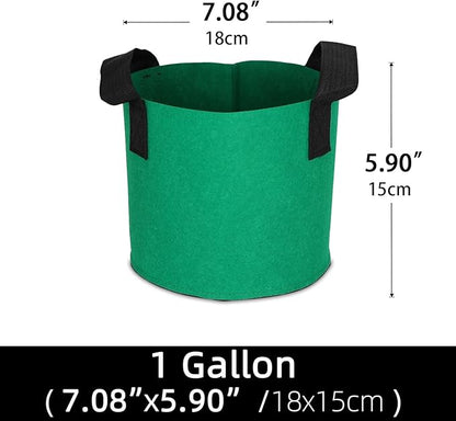 Grow Bags,Growing Pot Bags Garden Grow Bag Indoor Outdoor Fabric Aeration Plant Pot Container Flower Vegetable Pouch (Dark Green,1 Gallon)