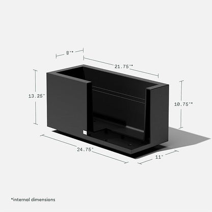 Veradek Block Series Long Box Planter - Large Rectangular Planter for Indoor or Outdoor Patio/Porch | Durable All-Weather Use with Drainage Holes | Modern Décor for Tall Plants, Flowers or Shrubs