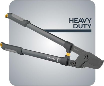 Woodland Tools Heavy Duty Lopper – 28 Inch Lever-Action Branch Cutter with Bypass Blade and Non Slip Grip – Manual Tree Limb Cutter for Thick Branches and Tough Yard Work