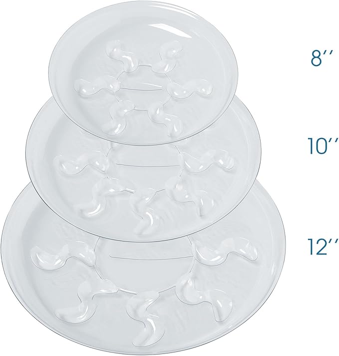 Idyllize 5 Pieces of 10 inch Clear Thick Plastic Heavy Duty Sturdy Plant Saucer Drip Trays for pots (10")