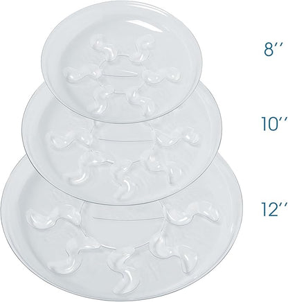 Idyllize 5 Pieces of 8 inch Clear Thick Plastic Heavy Duty Plant Sturdy Saucer Drip Trays for pots (8")